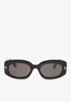 Tom Ford Cielle Oval Sunglasses In Gray