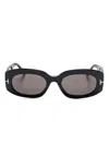 Tom Ford Eyewear Cielle Oval Frame Sunglasses In Black