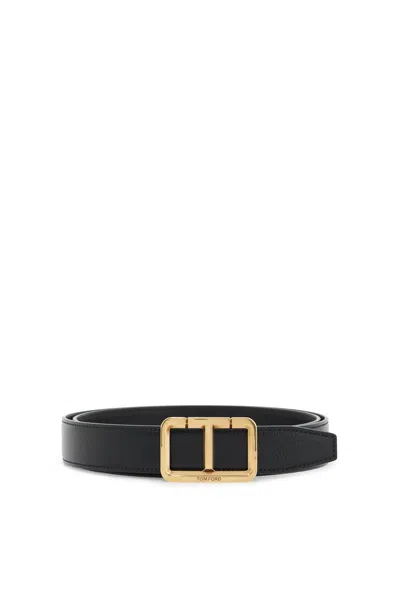 Tom Ford Leather Belt In Black