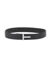 Tom Ford Reversible Calf Leather Belt In Black