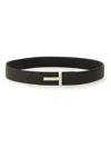 Tom Ford Elegant Brown And Black Calfskin Belt Made In Brown