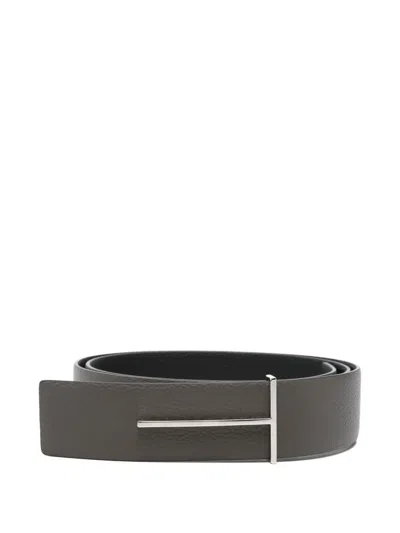 Tom Ford Double-sided Slim T-belt In Black