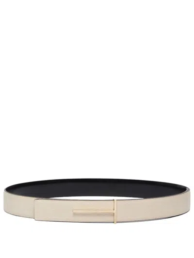 Tom Ford Cintura Sottile T In Pelle Granulata E Pelle Spazzolata In Multi