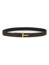 Tom Ford Reversible T Line Belt In Black