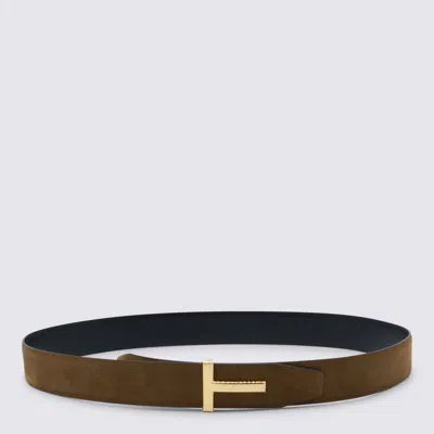 Tom Ford Logo Buckle Reversible Belt Belts Multicolor In Brown