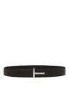 Tom Ford Men Logo Reversible Belt In Multicolour