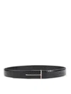 Tom Ford T-buckle Reversible Belt In Croc-embossed Leather In Gold