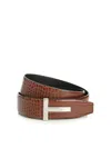 Tom Ford Shiny Printed Croc Reversible T Belt 40 Mm Belts Brown In Brown