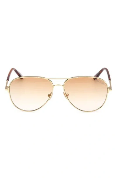 Tom Ford Clark 59mm Gradient Pilot Sunglasses
