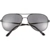 Tom Ford Clark 59mm Pilot Sunglasses In Shiny Black/polar Smoke