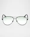 Tom Ford Clark Metal Aviator Sunglasses