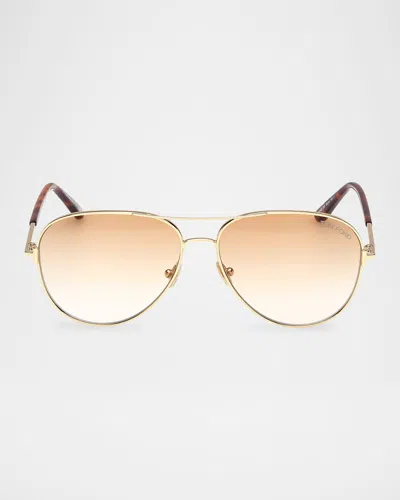 Tom Ford Clark Metal Aviator Sunglasses