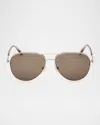 Tom Ford Clark Metal Aviator Sunglasses