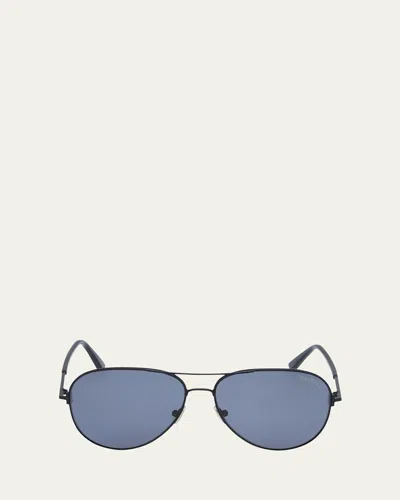 Tom Ford Clark Metal Aviator Sunglasses In Black