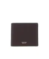 Tom Ford Soft Grain Leather T Line Classic Bifold Wallet In Brown