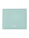 Tom Ford Mens Classic Bi-fold Grained Leather Wallet Nile Blue In Nile Blue