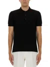 Tom Ford Classic Black Pique Polo With Textured Finish