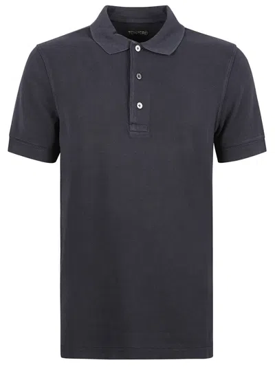 Tom Ford Classic Black Polo With Collared Neckline