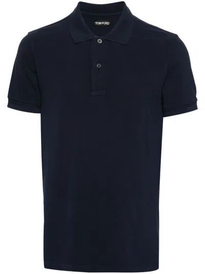 Tom Ford Classic Blue Cotton Polo