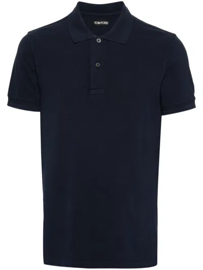 Tom Ford Classic Blue Cotton Polo