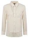 Tom Ford Classic Button-down Shirt With Structured Collar In Neutral