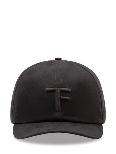 Tom Ford Classic Cap With Subtle Logo Embroidery In Black