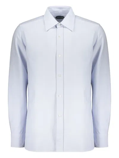 Tom Ford Classic Collar Cotton Shirt In White