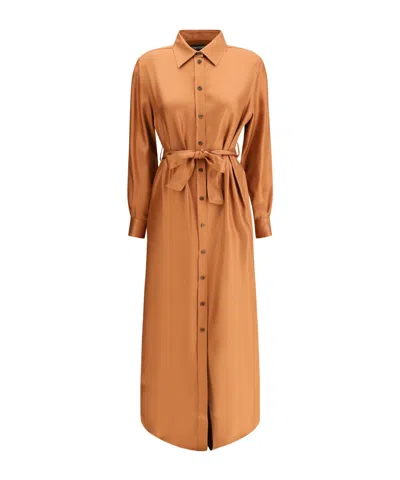Tom Ford Classic Collar Shirt Dress In Brown