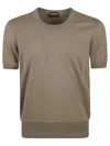 Tom Ford Classic Crew Neck T-shirt With Fitted Silhouette In Brown
