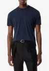 Tom Ford Midnight Blue Crew-neck T-shirt In Lyocell And Cotton In Gold