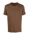 Tom Ford Regular Fit T-shirt In Lyocell And Cotton In Brown