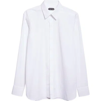 Tom Ford Classic Fit Cotton Poplin Button-up Shirt In White