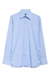 Tom Ford Classic Fit Solid Stretch Poplin Button-up Shirt In Hb539 Turquoise