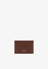 Tom Ford Classic Grain Leather Card Holder In Brown