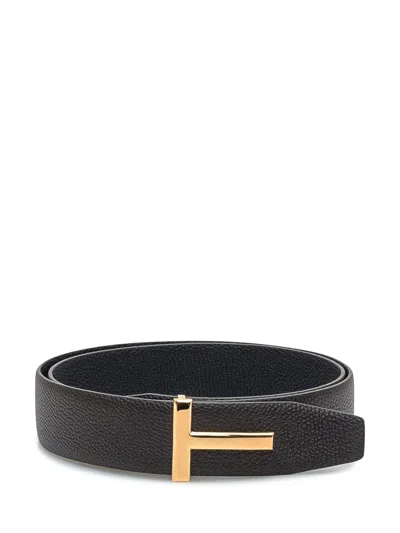 Tom Ford Classic Leather Belt - Fall/winter 2025 In Black
