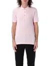 Tom Ford Classic Piquet Polo With Three-button Placket In Pink