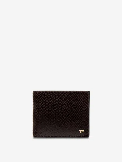 Tom Ford Classic Python Wallet In Black