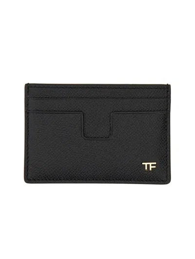 Tom Ford Classic T Line Card Holder In Black