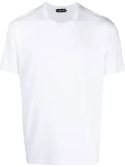 Tom Ford Lyocell Cotton Short Sleeve Crewneck T-shirt White