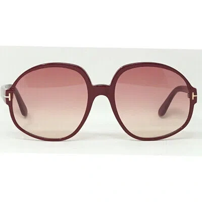 Pre-owned Tom Ford Claude-02 Ft0991 69t Burgundy Sunglasses In Red