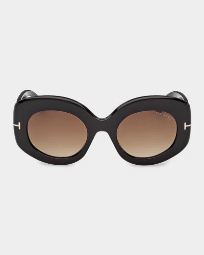 Tom Ford Claudette 51mm Oval Sunglasses In Orange