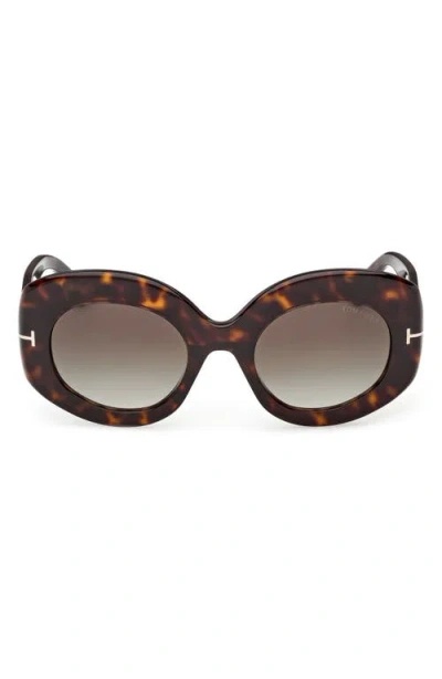 Tom Ford Claudette 51mm Round Sunglasses In Pattern