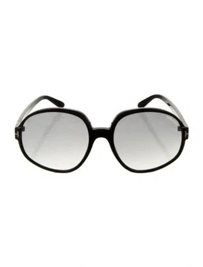 Pre-owned Tom Ford Claudia 02 Oversize Sunglasses In Black