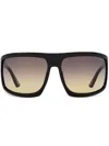 Tom Ford Clint Smoke Gradient Wrap Unisex Sunglasses Ft1066 01b 68 In Black