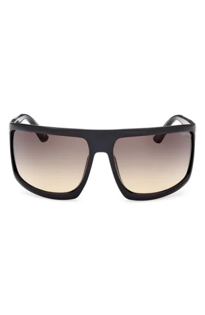 Tom Ford Clint 68mm Oversize Sunglasses In Gray