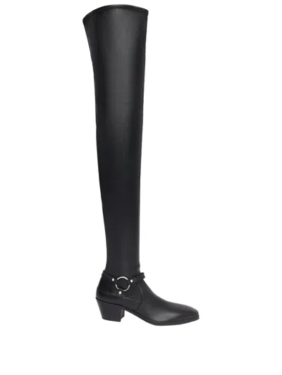 Tom Ford "clint" Leather Over-the-knee Boots In Black