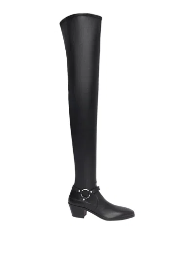Tom Ford Clint Leather Over-the-knee Boots In Black