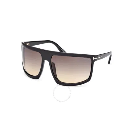 Tom Ford Clint Smoke Gradient Wrap Unisex Sunglasses Ft1066 01b 68 In Black