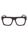 Tom Ford Clip-lenses Square-frame Glasses In Brown
