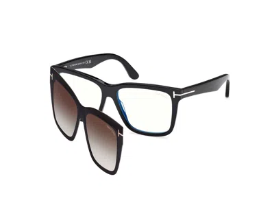Tom Ford Clip-on Sunglasses In Black